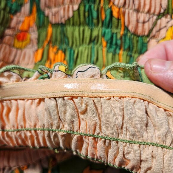 FREE PEOPLE Sophia Jumpsuit XL Floral Avocado Combo Smocked Missing Stra… - Picture 8 of 12